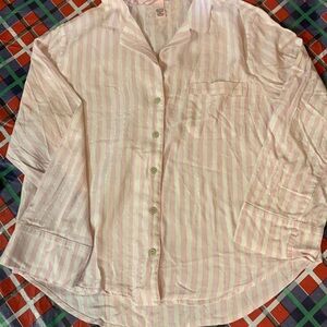 Victoria Sectet 2pc pajama set pink silver stripe